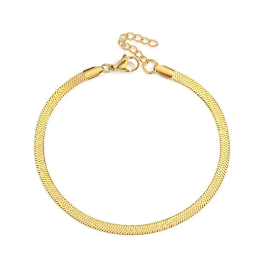 Gold Plated Chain Anklet - Elegant Beach Jewelry for Women