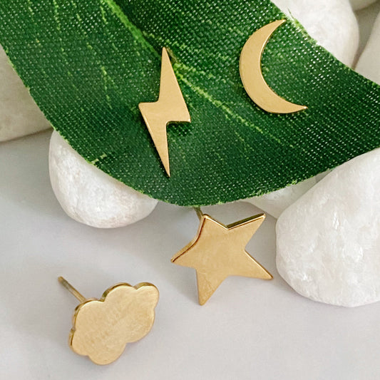 Skyward Elegance: Love the Sky Stud Earrings Set