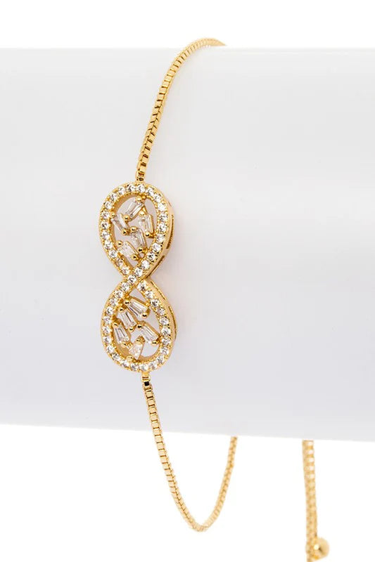 CZ Eternity Sign Bolo Bracelet - Timeless Elegance for Every Occasion