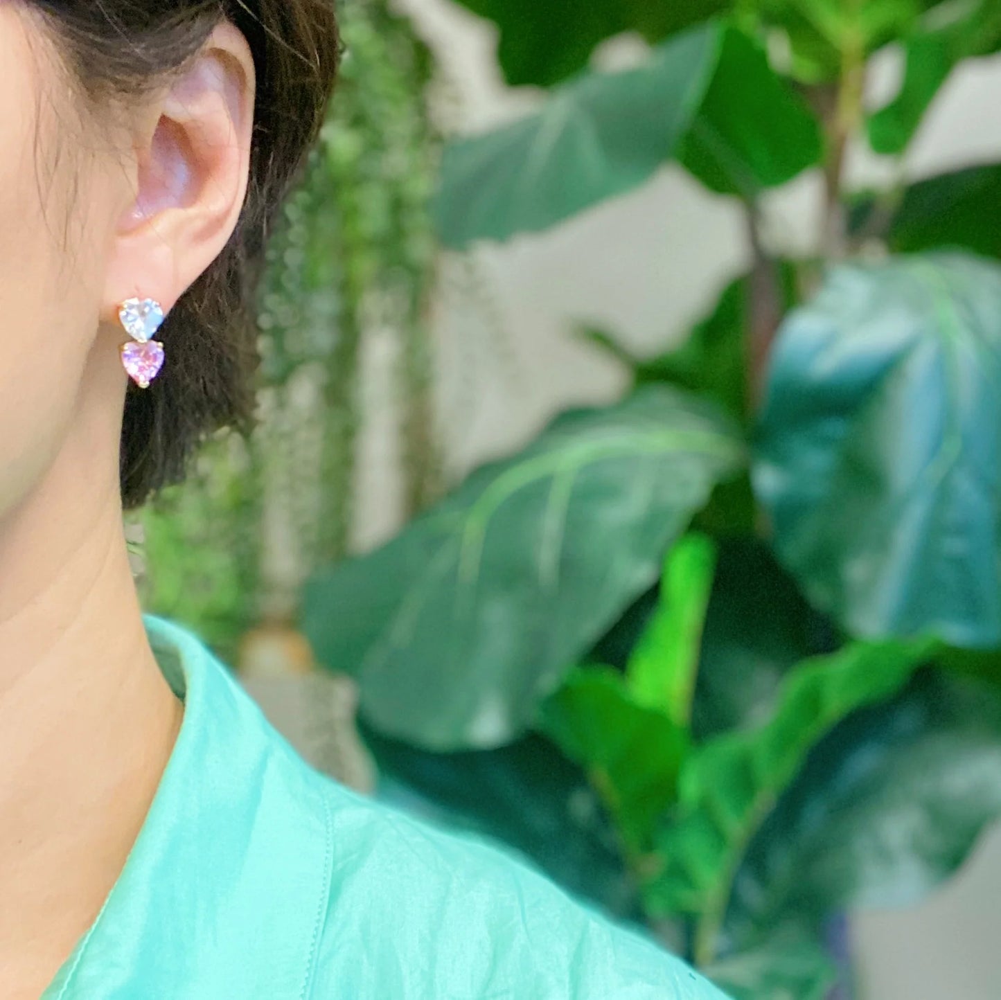 Charming Two-Tone Love Earrings