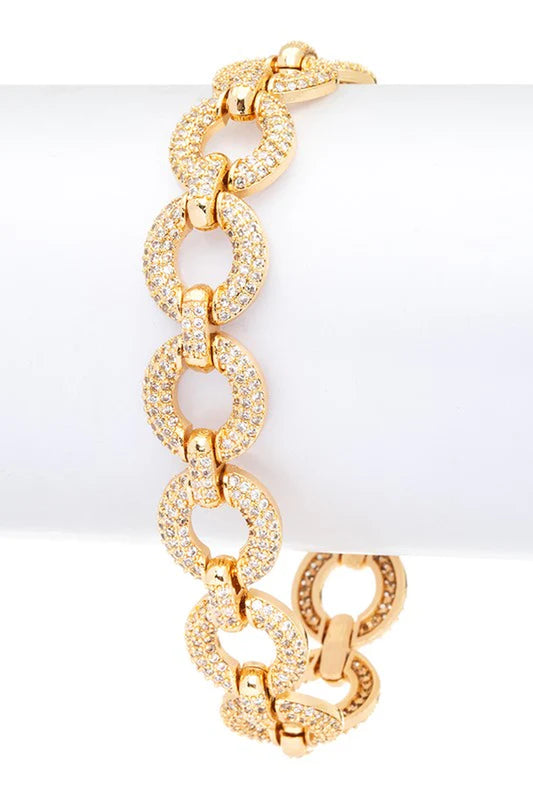 Stunning CZ Chain Link Bracelet - Elevate Your Style!
