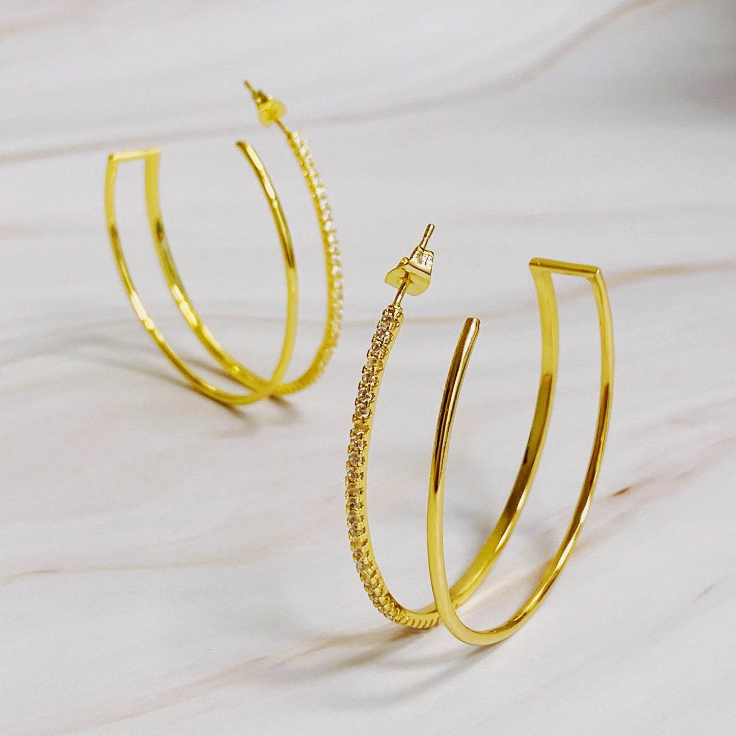 Dazzling Doubled Open Top Hoop Earrings for Everyday Elegance