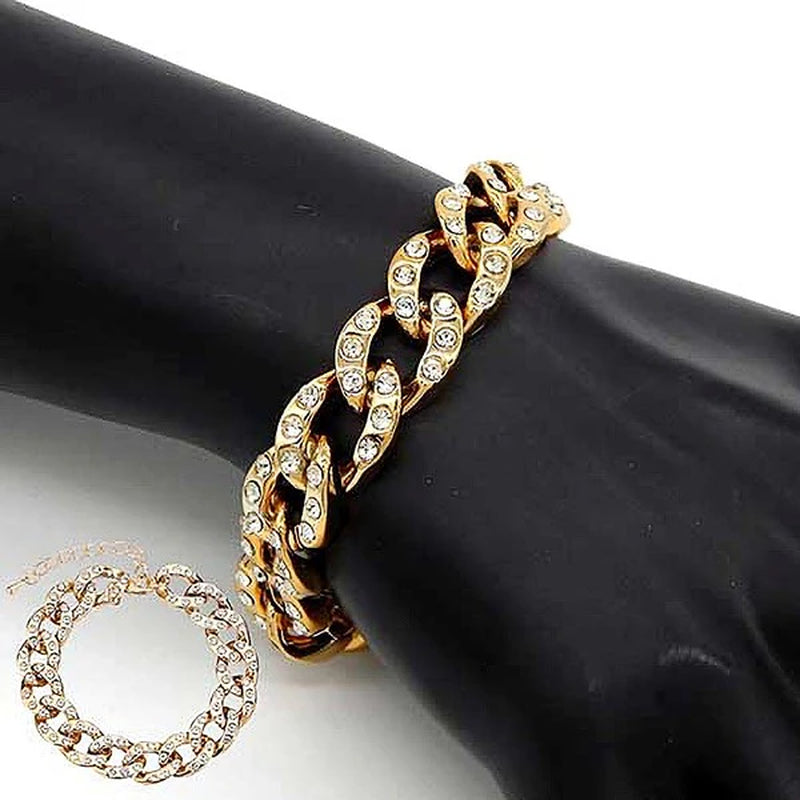 Sparkling Pave Link Chain Rhinestone Bracelet - Elevate Your Style!