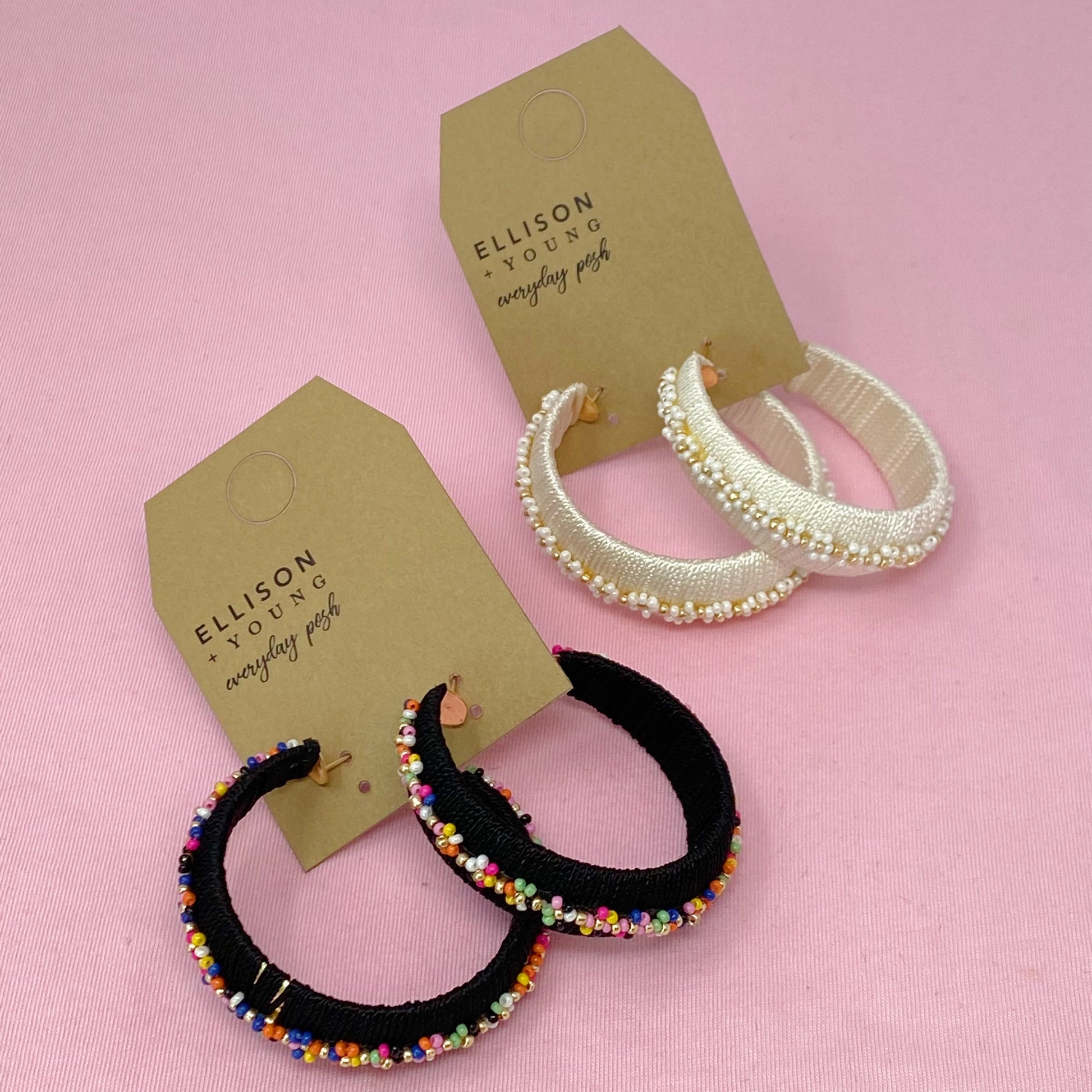 Beaded Hoop Earrings