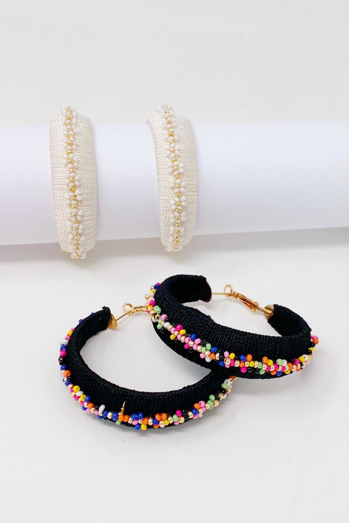Beaded Hoop Earrings
