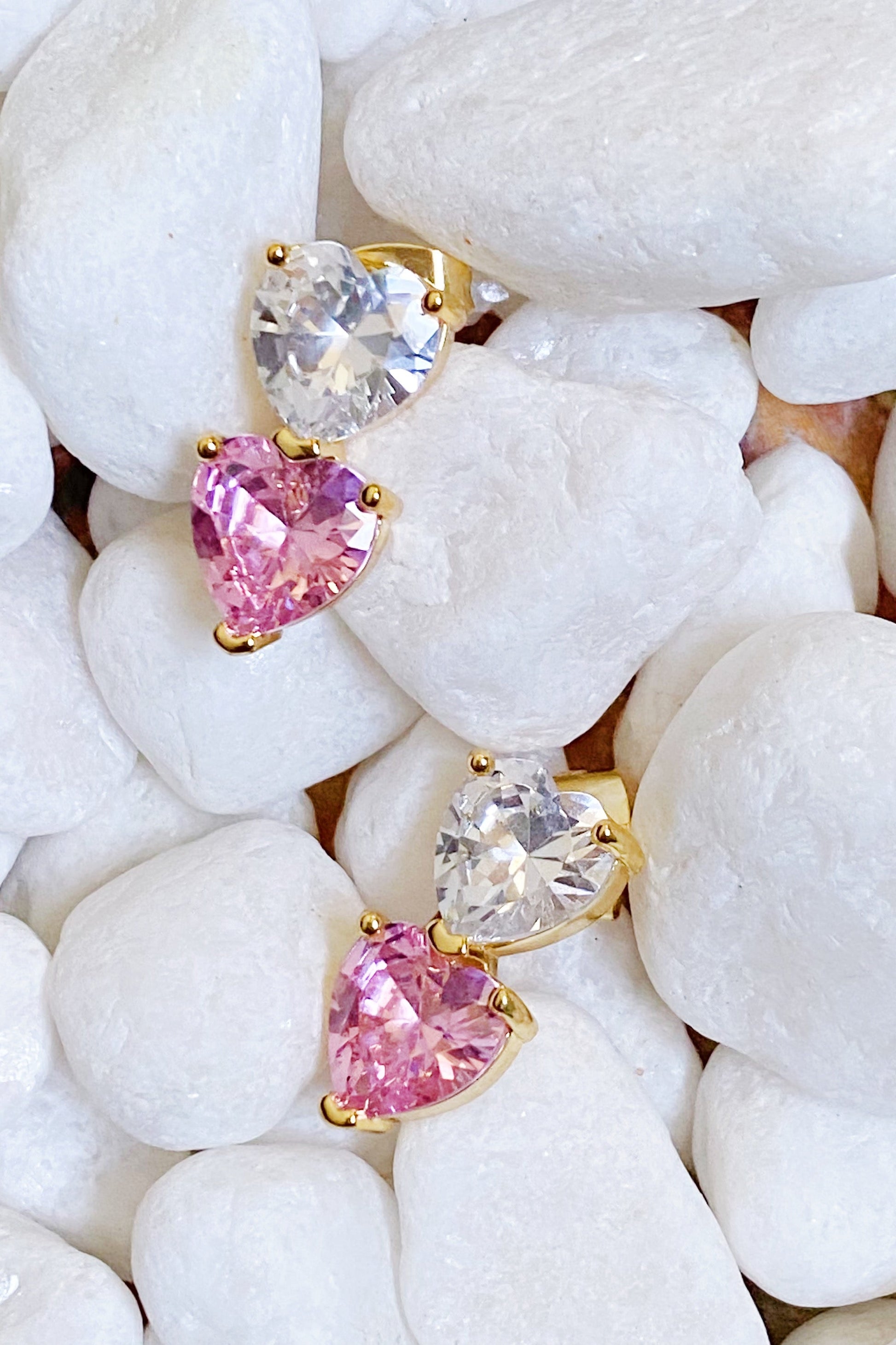 Charming Two-Tone Love Earrings