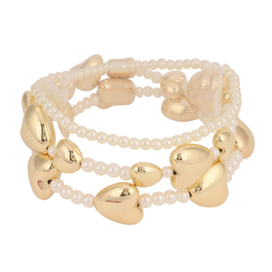 Charming Annie Puffy Hearts Bracelet Set – 3 Delightful Pieces
