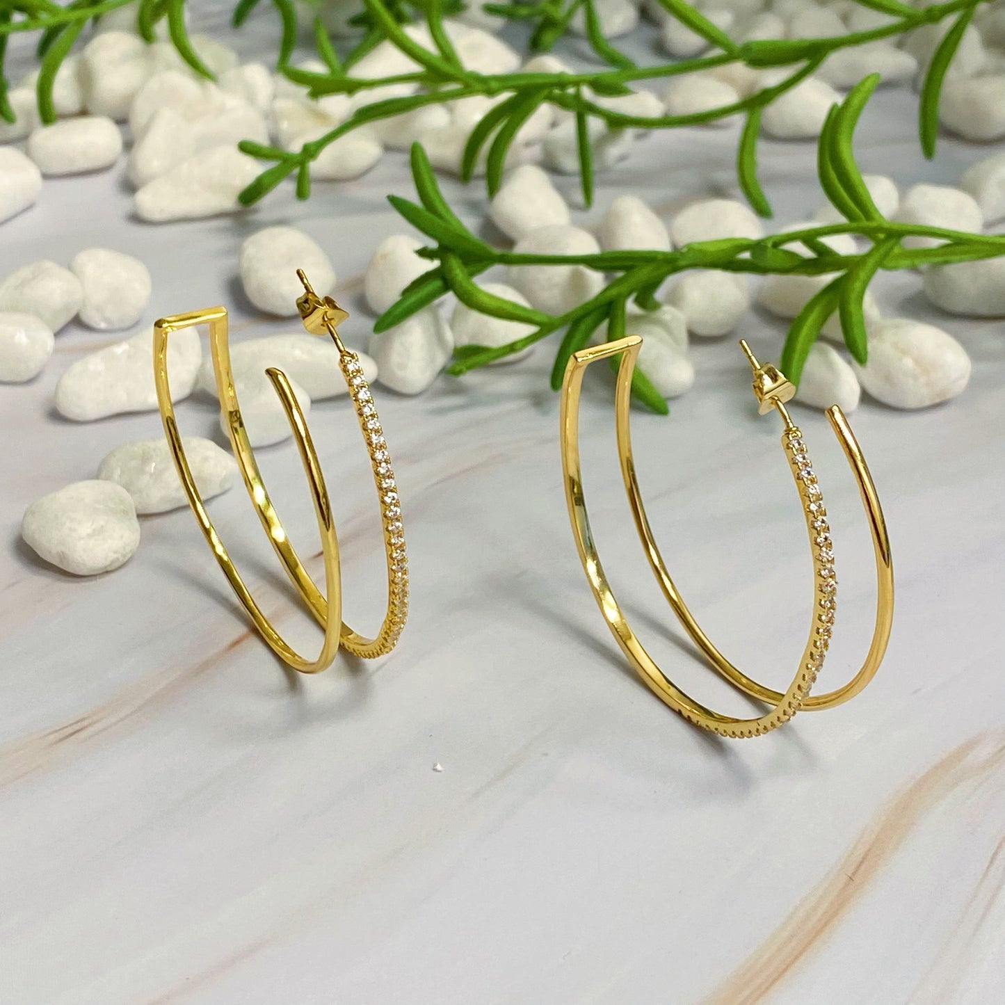 Dazzling Doubled Open Top Hoop Earrings for Everyday Elegance