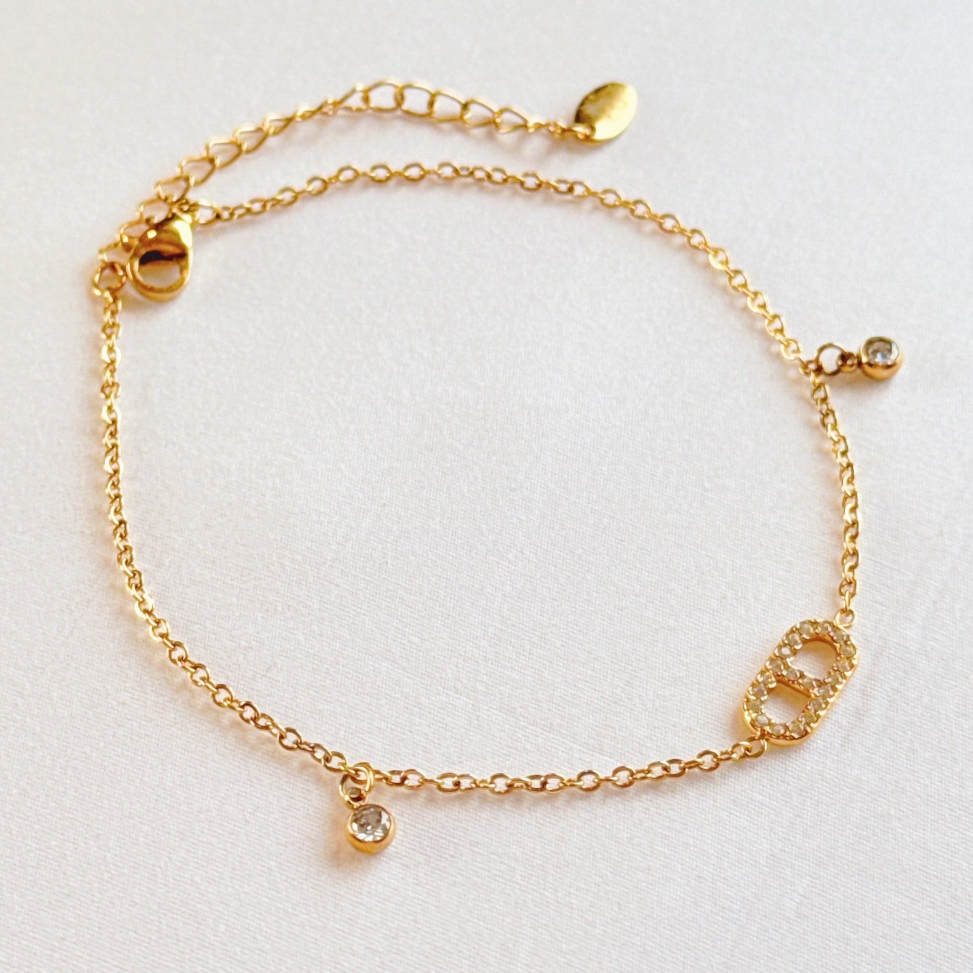 Dazzling Jewel Drop Dainty Anklet