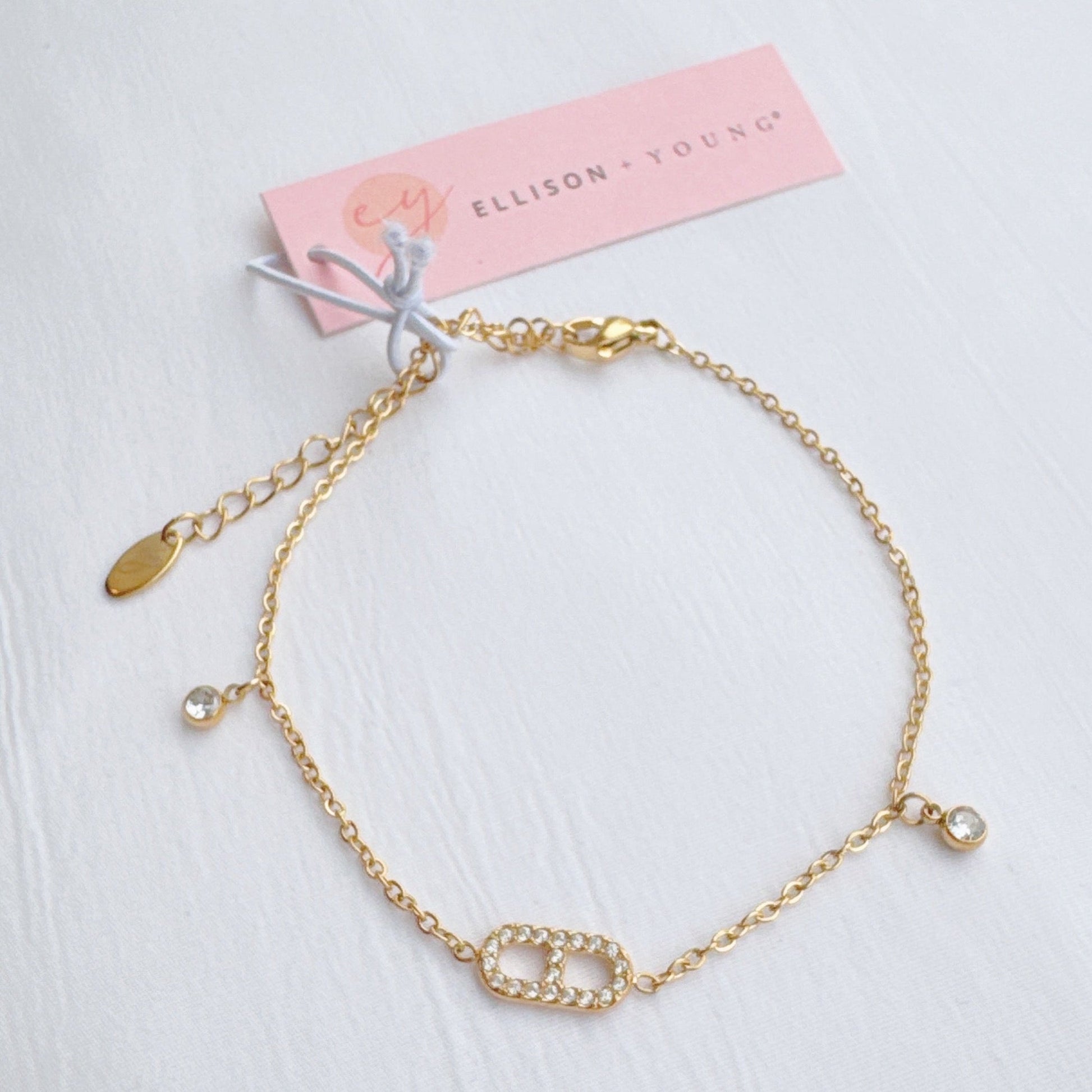 Dazzling Jewel Drop Dainty Anklet