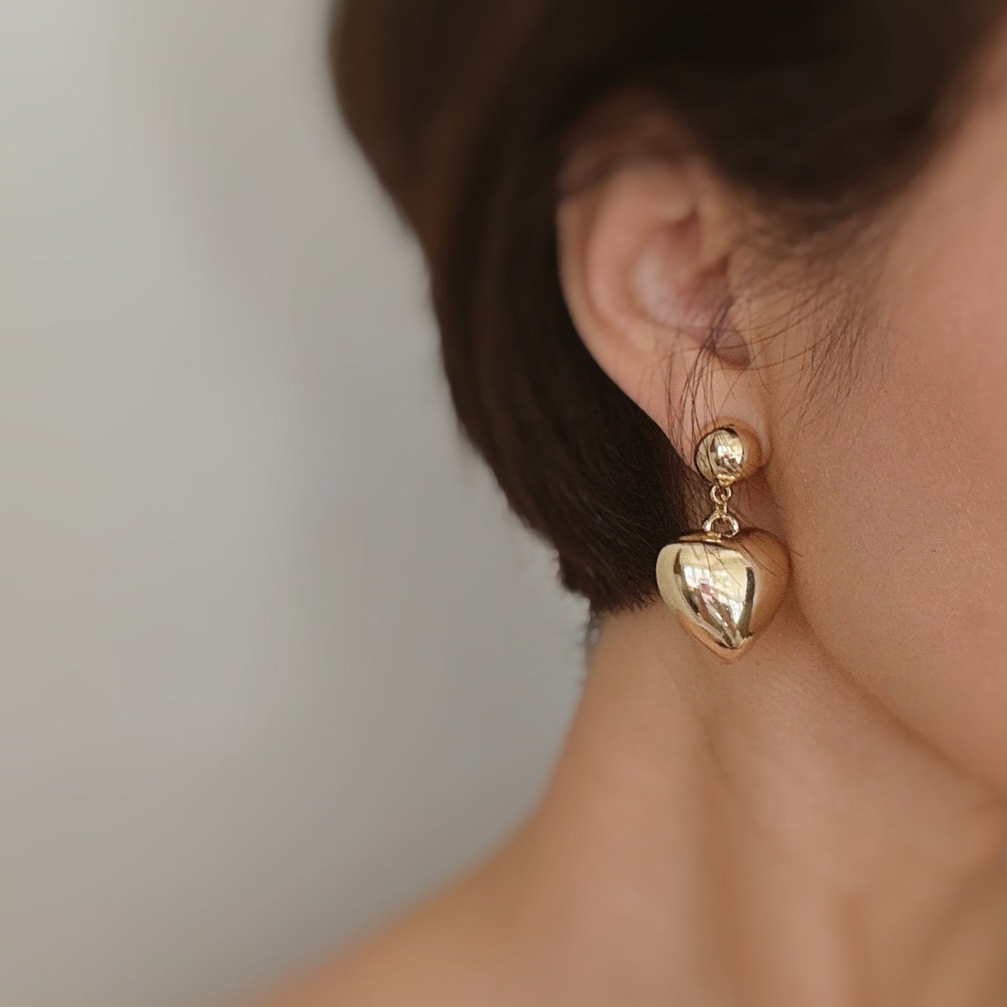 Chic Puff Dangle Heart Earrings - Elevate Your Style!
