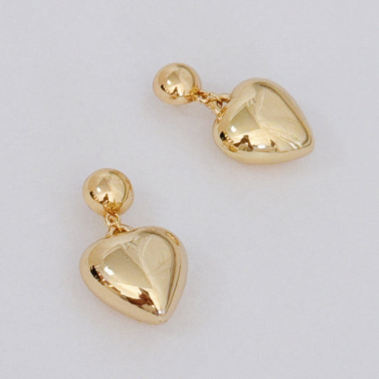Chic Puff Dangle Heart Earrings - Elevate Your Style!