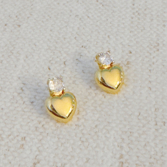 Dazzling Heart-Shaped Sparkle Stud Earrings