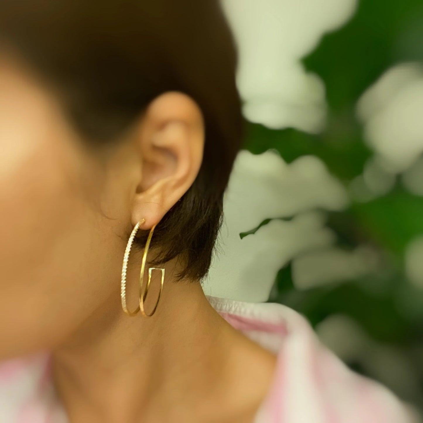 Dazzling Doubled Open Top Hoop Earrings for Everyday Elegance
