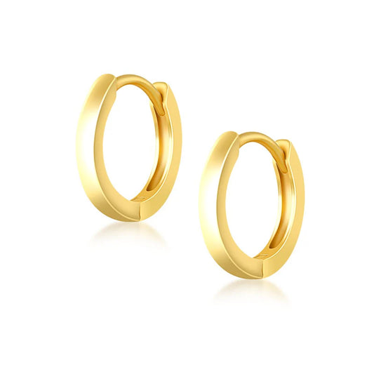 Elegant Gold-Plated 925 Sterling Silver Minimalist Hoop Earrings